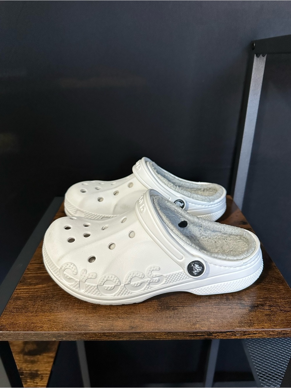 Crocs Classic Lined Clog - White Kids Shoes